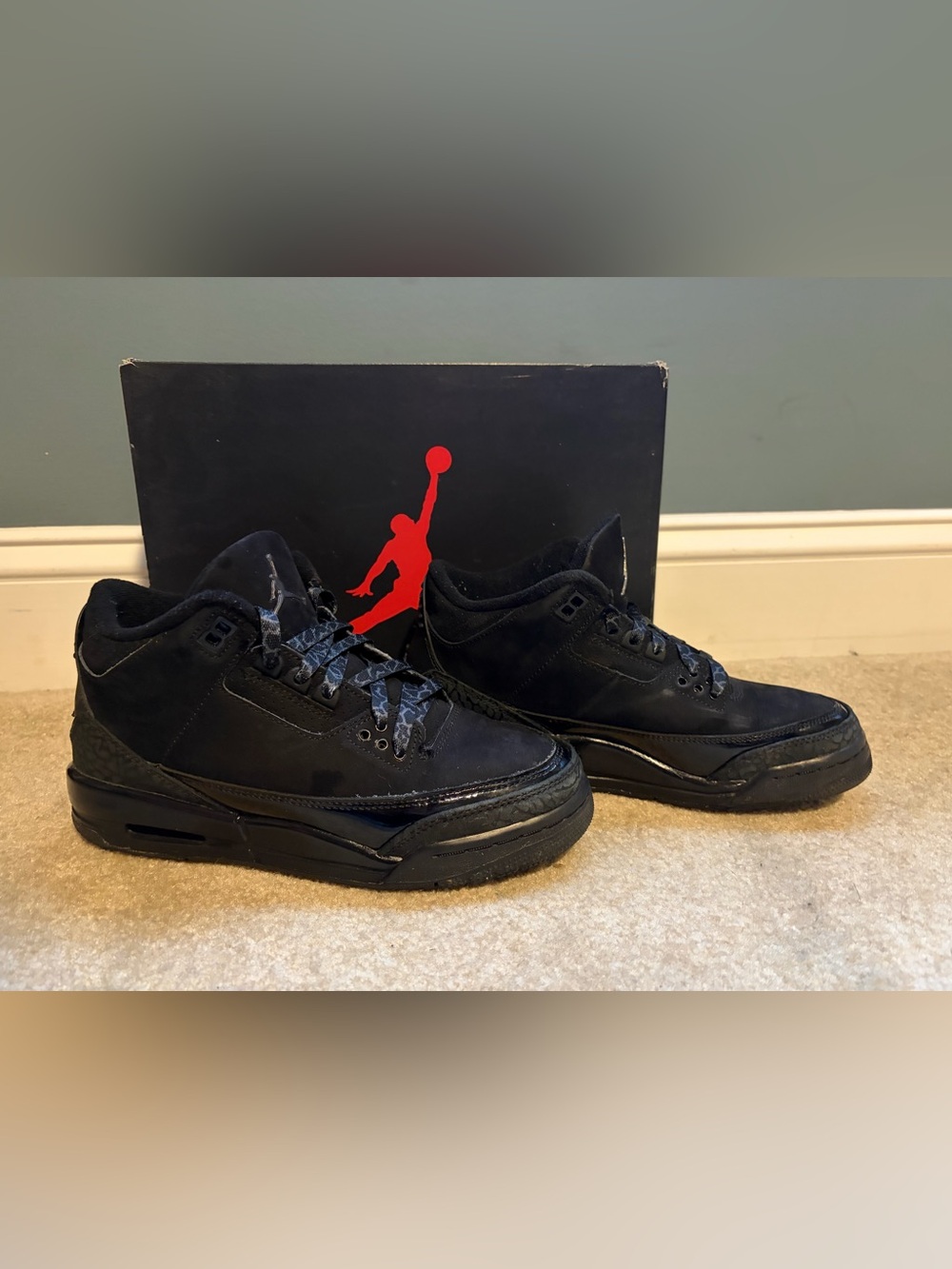 Jordan Kids Black Sneakers with Red Jumpman Accent